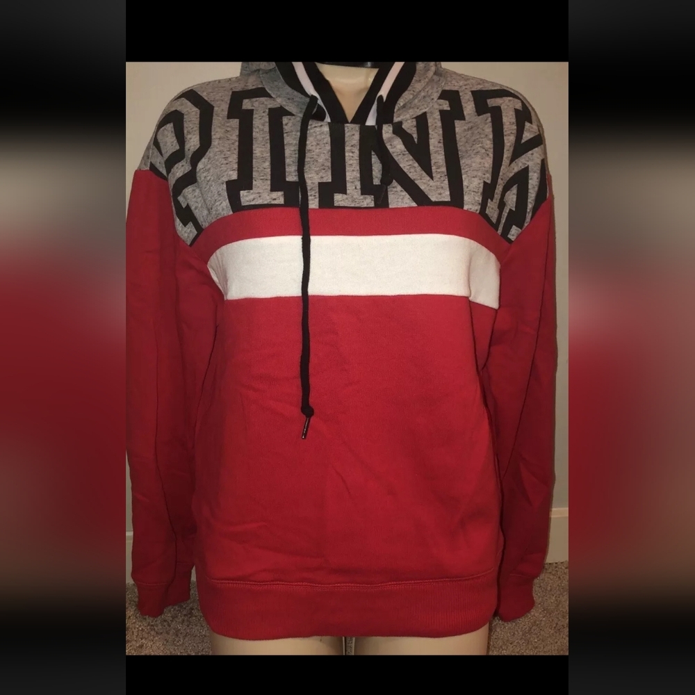 PINK VS Red and Gray Hoodie NWT Discontinued